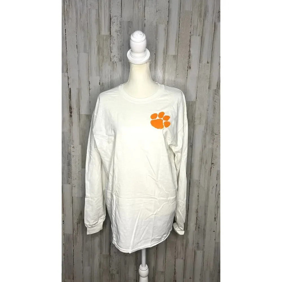 NWT Clemson Tigers Yellow Lab Long Sleeve White Unisex T-Shirt Size Large - Picture 2 of 5